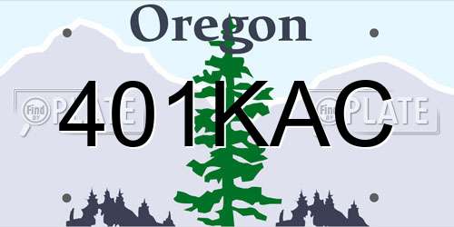 401KAC Oregon License Plate