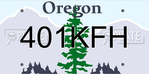 401KFH Oregon License Plate