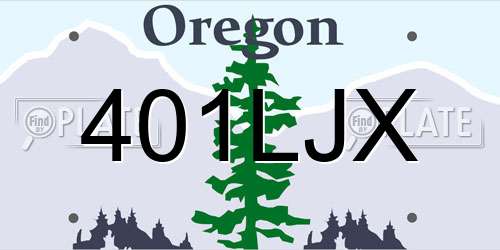 401LJX Oregon License Plate
