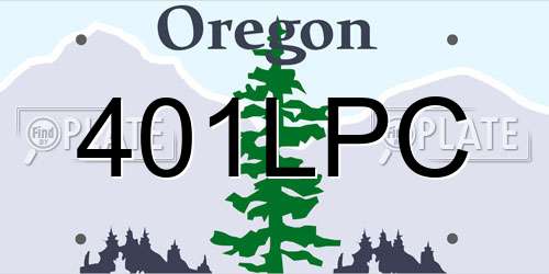 401LPC Oregon License Plate