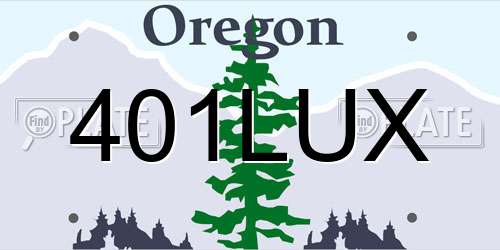401LUX Oregon License Plate
