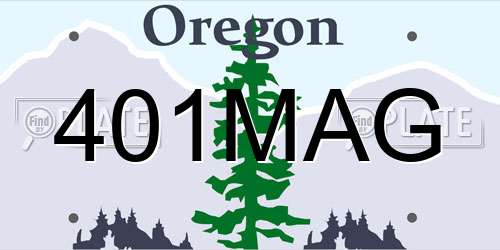 401MAG Oregon License Plate