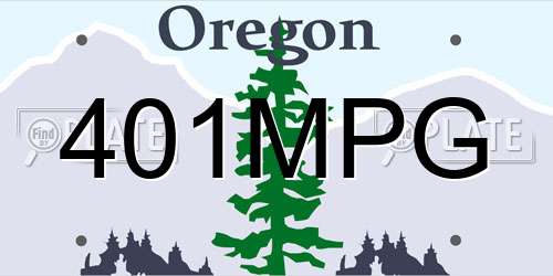 401MPG Oregon License Plate
