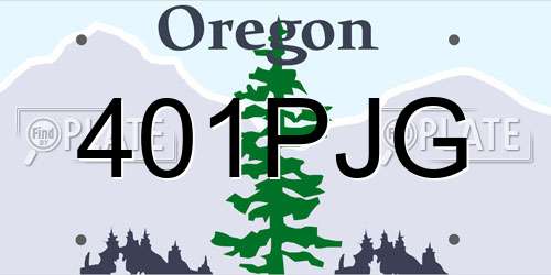 401PJG Oregon License Plate