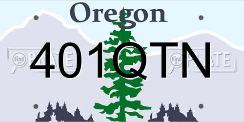 401QTN Oregon License Plate