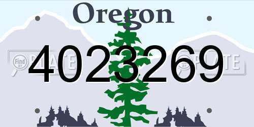 4023269 Oregon License Plate