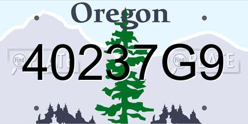 40237G9 Oregon License Plate