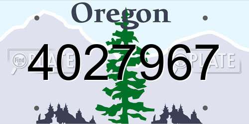 4027967 Oregon License Plate