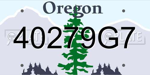 40279G7 Oregon License Plate