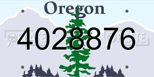 4028876 Oregon License Plate