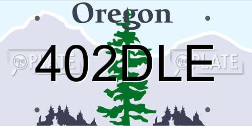402DLE Oregon License Plate