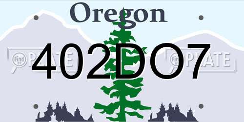 402DO7 Oregon License Plate