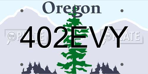 402EVY Oregon License Plate