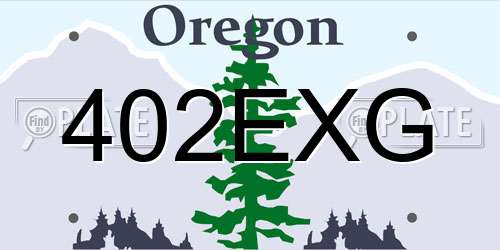 402EXG Oregon License Plate