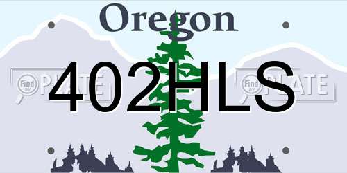 402HLS Oregon License Plate