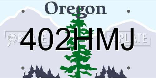 402HMJ Oregon License Plate