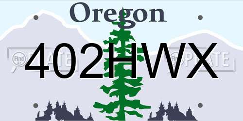 402HWX Oregon License Plate