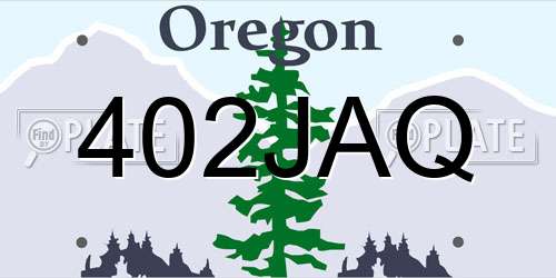 402JAQ Oregon License Plate