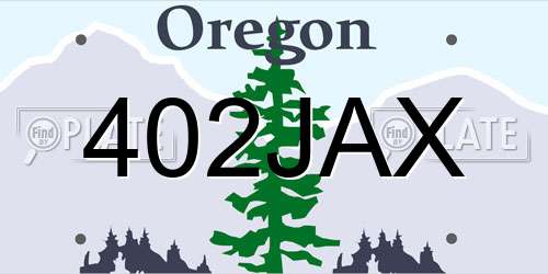 402JAX Oregon License Plate