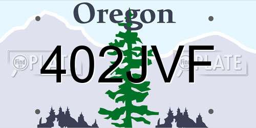 402JVF Oregon License Plate