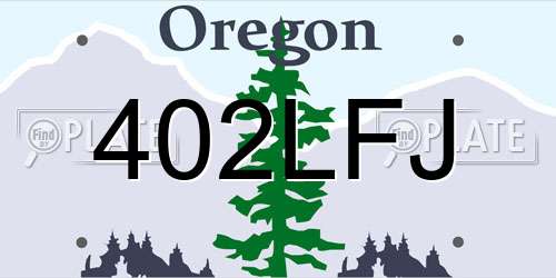 402LFJ Oregon License Plate