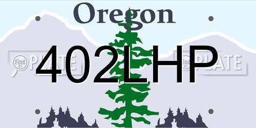 402LHP Oregon License Plate