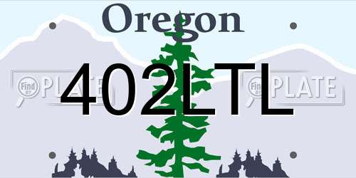 402LTL Oregon License Plate