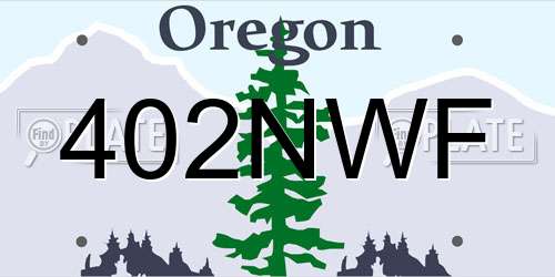 402NWF Oregon License Plate