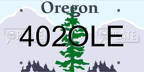 402OLE Oregon License Plate