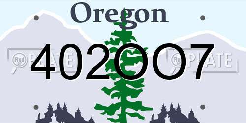 402OO7 Oregon License Plate