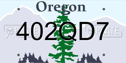 402QD7 Oregon License Plate