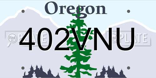 402VNU Oregon License Plate