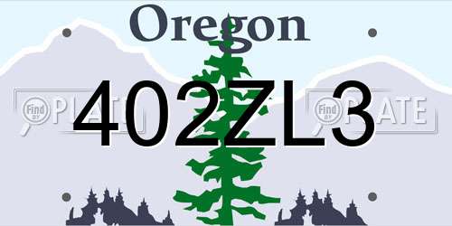 402ZL3 Oregon License Plate