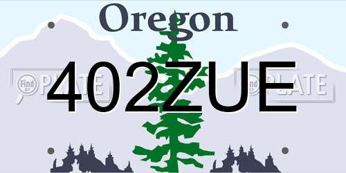 402ZUE Oregon License Plate