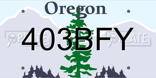 403BFY Oregon License Plate
