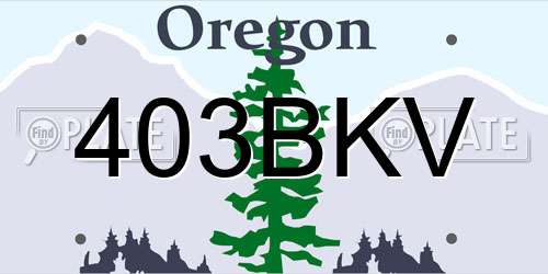 403BKV Oregon License Plate