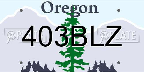 403BLZ Oregon License Plate