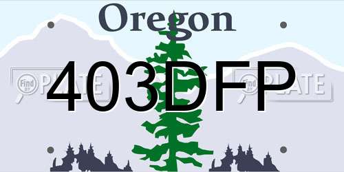 403DFP Oregon License Plate