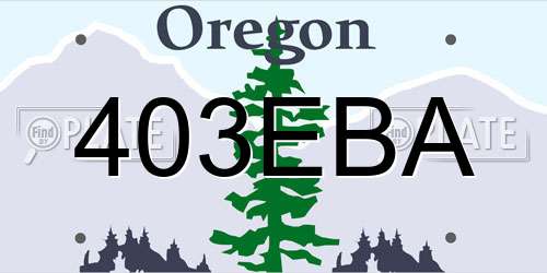 403EBA Oregon License Plate