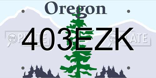 403EZK Oregon License Plate