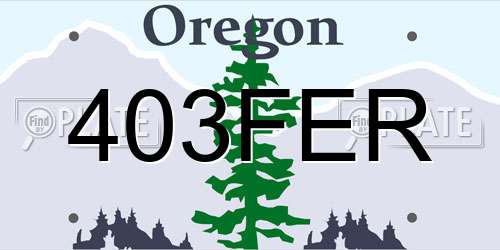 403FER Oregon License Plate