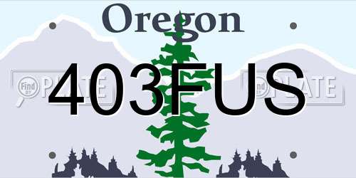 403FUS Oregon License Plate