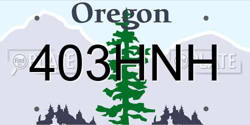 403HNH Oregon License Plate