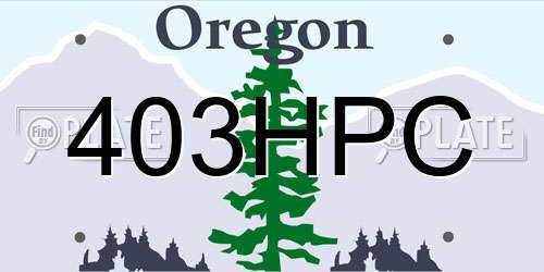 403HPC Oregon License Plate