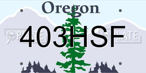 403HSF Oregon License Plate