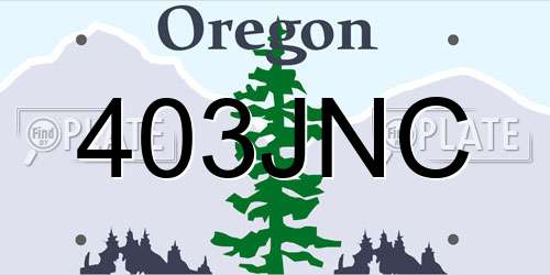 403JNC Oregon License Plate