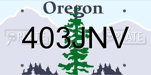 403JNV Oregon License Plate