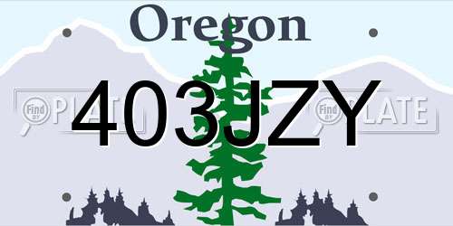 403JZY Oregon License Plate