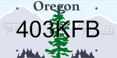 403KFB Oregon License Plate