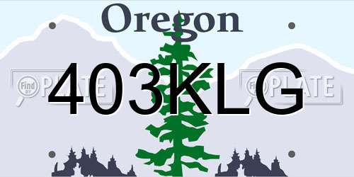 403KLG Oregon License Plate